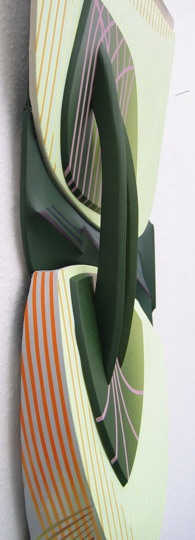 John Hewitt 3D canvas constructions - standing stone, detail 1