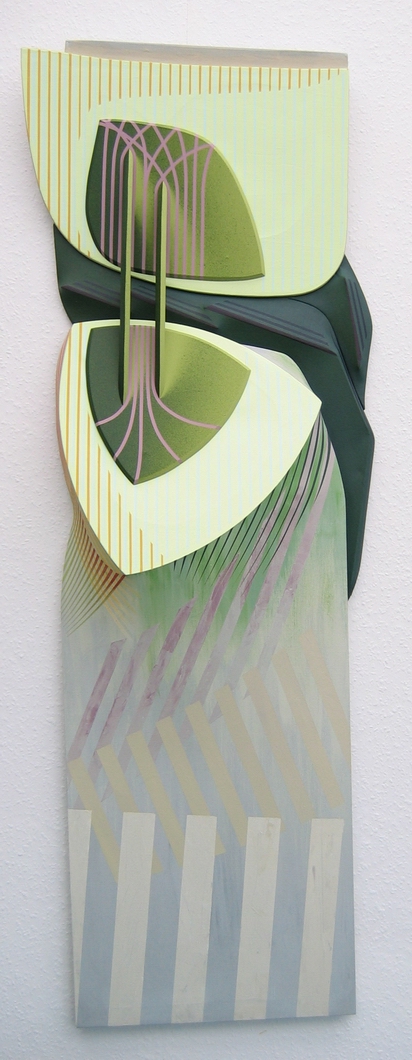 John Hewitt 3D canvas constructions - standing stone